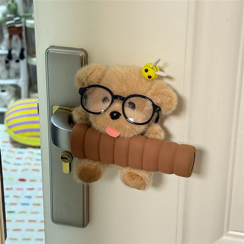 门把手套可爱小狗儿童圆形保护套新家保暖宝宝装饰品防.撞垫防静