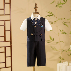 儿童西装套装男童礼服花童走秀潮服马甲小男孩Q主持西服钢琴演出