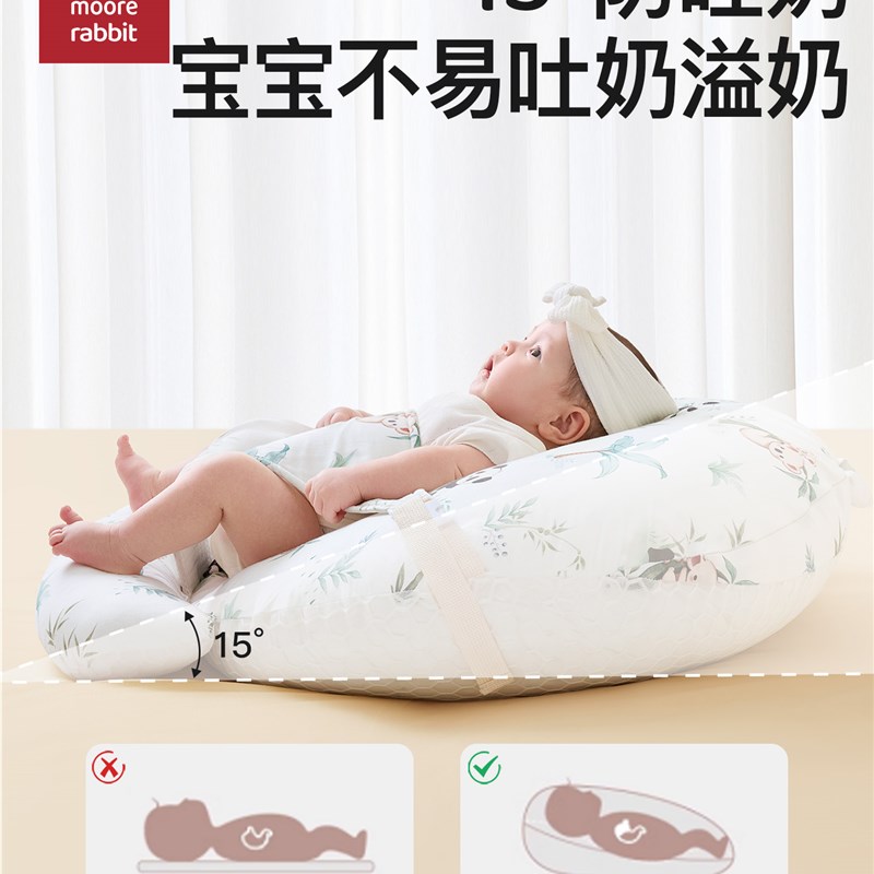 斜坡枕婴儿防吐奶防胀气溢奶新生儿哺乳枕头二合一宝宝.喂躺斜坡