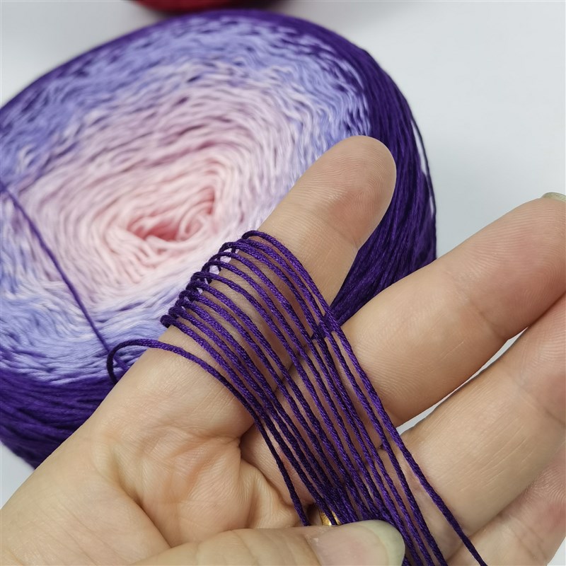 长段染蛋糕线6号j蕾丝6股加捻版春夏披肩.裙子.罩衫中粗手编线