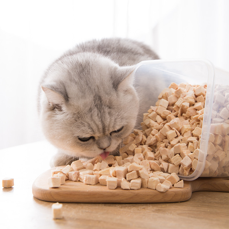 猫咪鸡肉冻干猫零食营养增肥发腮幼猫鸡胸肉干主食猫粮全家桶670g