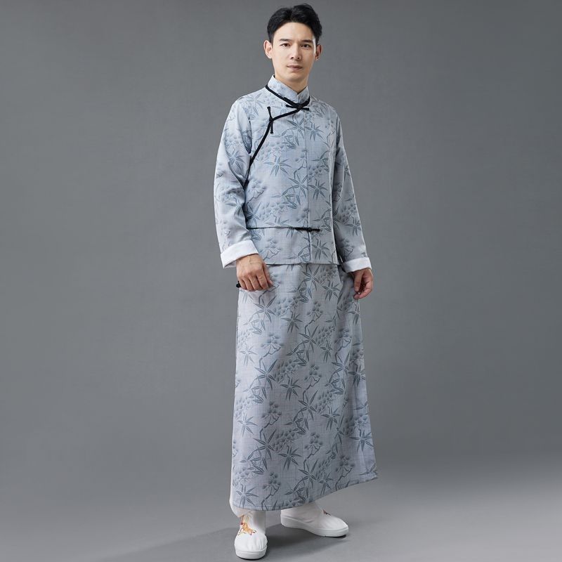 民国立领长衫棉马甲老爷斜襟长袍马褂唐装中国风相声礼服掌柜大褂,男装,唐装,淘宝优惠券,粉丝福利购,淘宝优惠卷