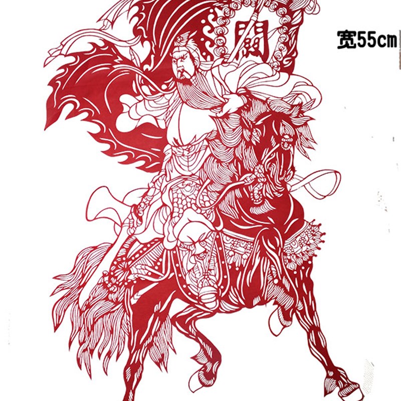 孔子关公钟馗镇宅玄关客厅装饰画武财神纯手工成品中国风刻纸镂空