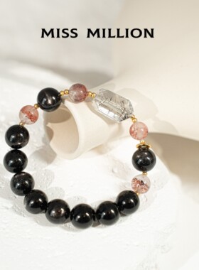 MM · 正缘 · 金运石&金草莓&随形黑发晶手串 · 10mm（多样性）