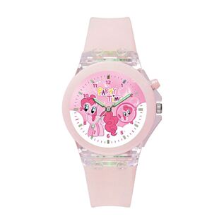 新款小马宝莉儿童卡通网红彩色闪灯女孩只能看时间的手表小学生