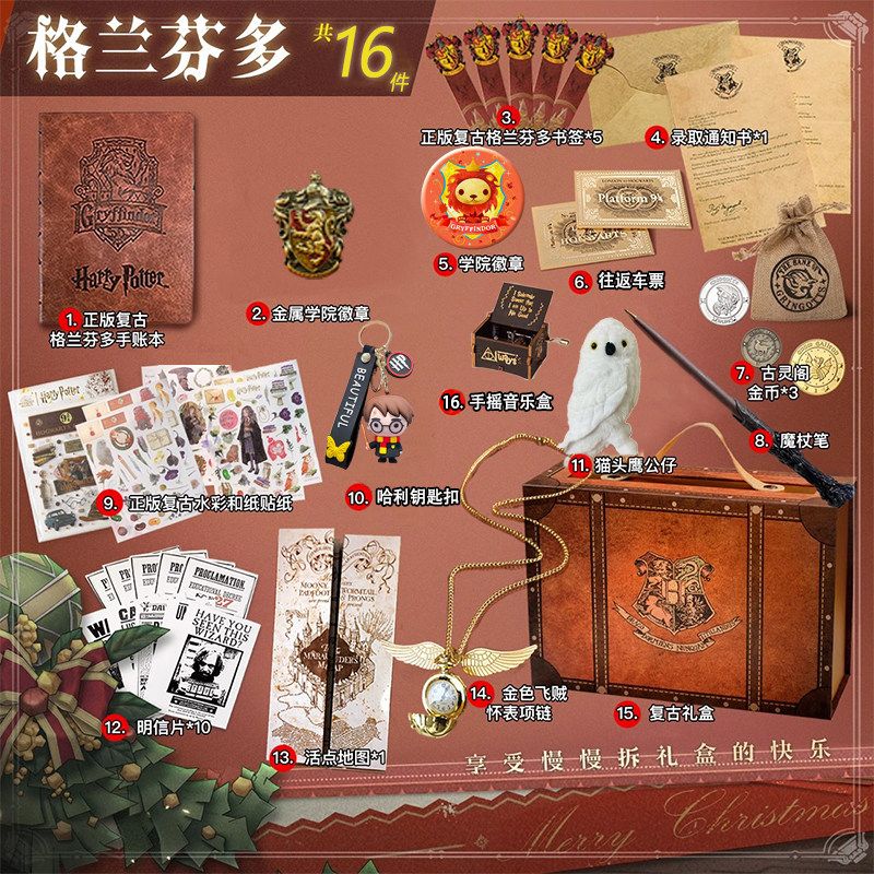 哈利波特周边大全礼箱笔记本文具送同学儿童礼物手账本魔杖笔图片