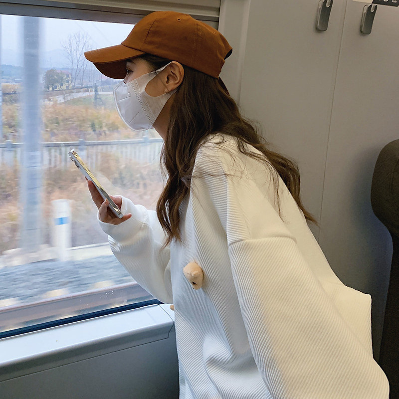 现货不换新款上市通勤拉链优质圆领小熊定制卫衣两色现货附买家秀