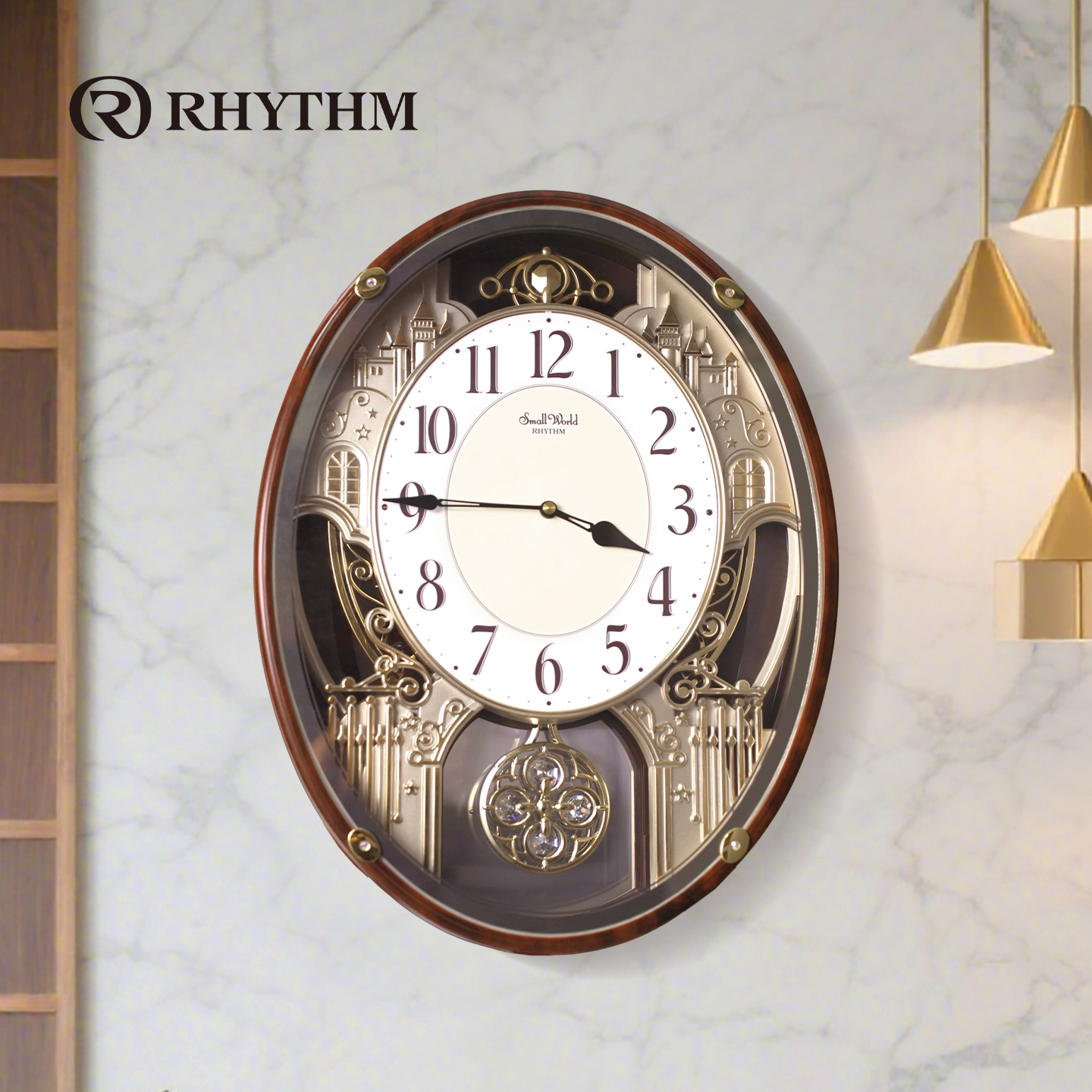 RHYTHM丽声欧式大号静音挂钟