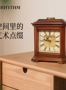 RHYTHM丽声静音大座钟欧式2026年新款客厅实木座钟复古典艺术坐钟