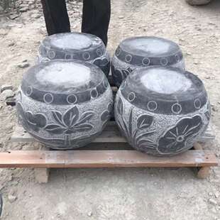 销售青石石雕柱顶石庭院公园摆件 空心刻花柱础石等多种造型