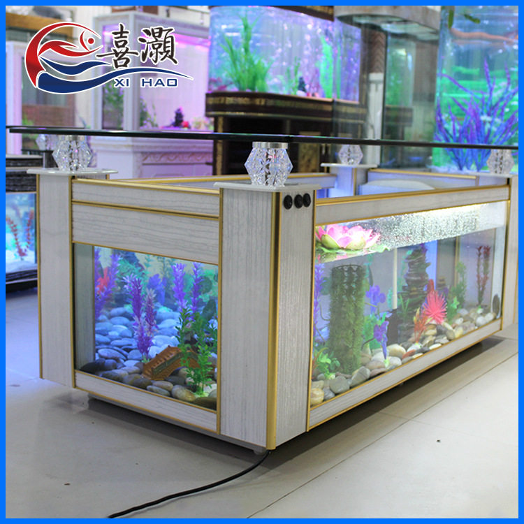包邮长方形沙发茶几生态鱼缸水族箱客厅桌面茶几超白玻璃厂家