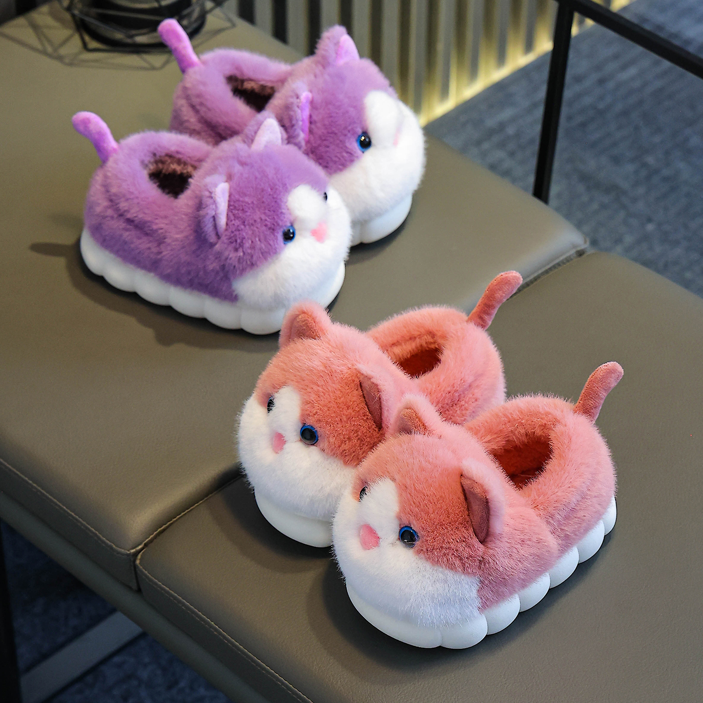 儿童棉拖鞋男女童冬季新款室内家居卡通可爱防滑加厚保暖宝宝棉鞋