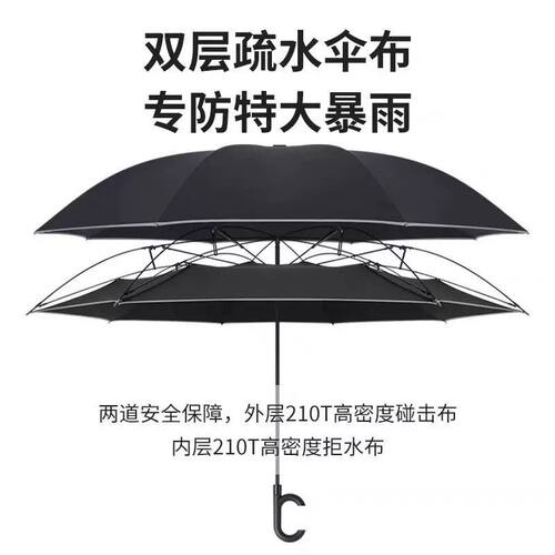 24骨自动雨伞一键全收加大加厚加固暴雨专用超大号男女长柄反向伞