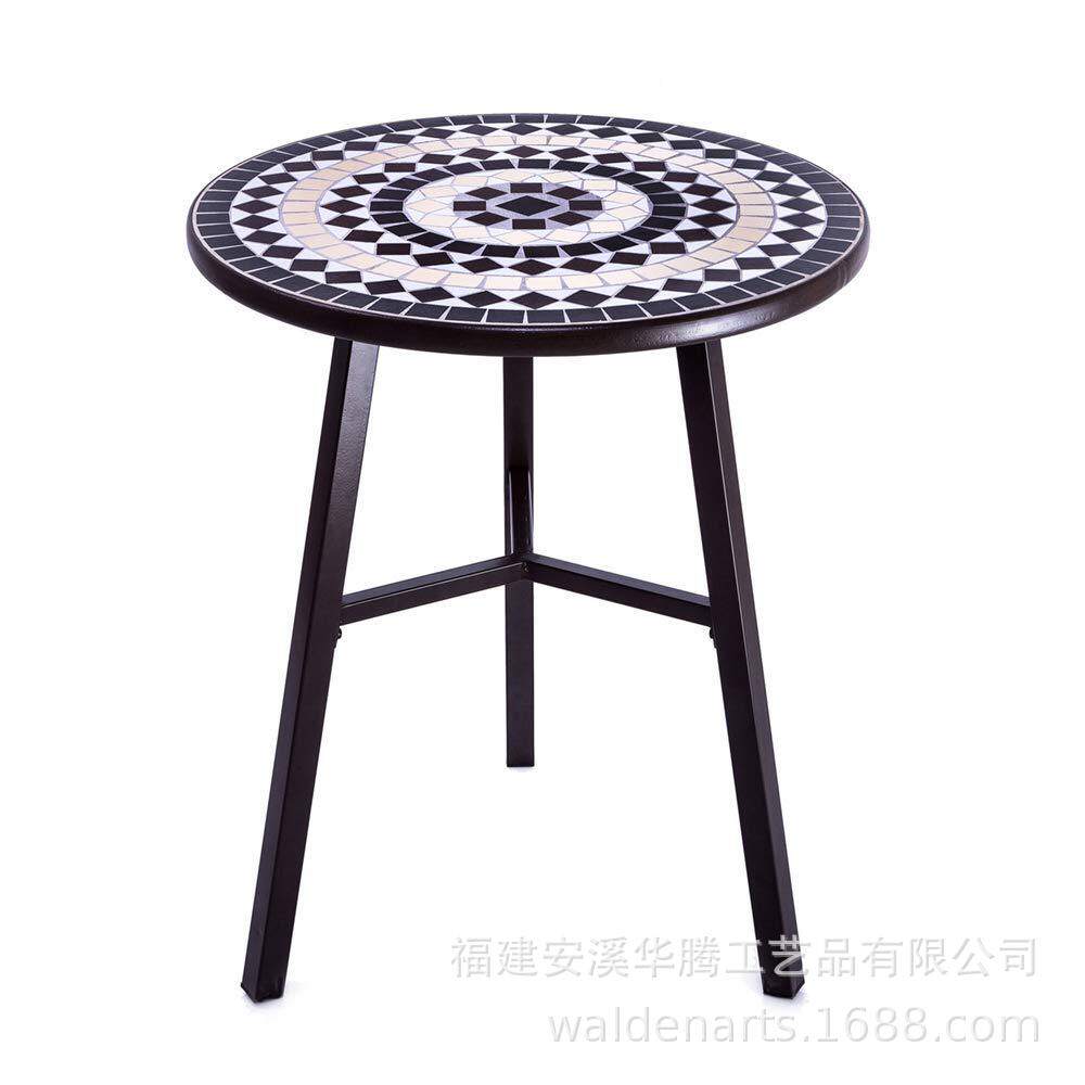 亚马逊爆款铁艺马赛克桌/天然镶嵌瓷砖小酒馆马赛克酒吧桌休闲桌