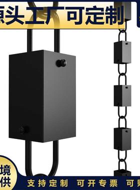 金属黑色方形金属导雨链排水系统屋檐别墅花园屋檐雨链