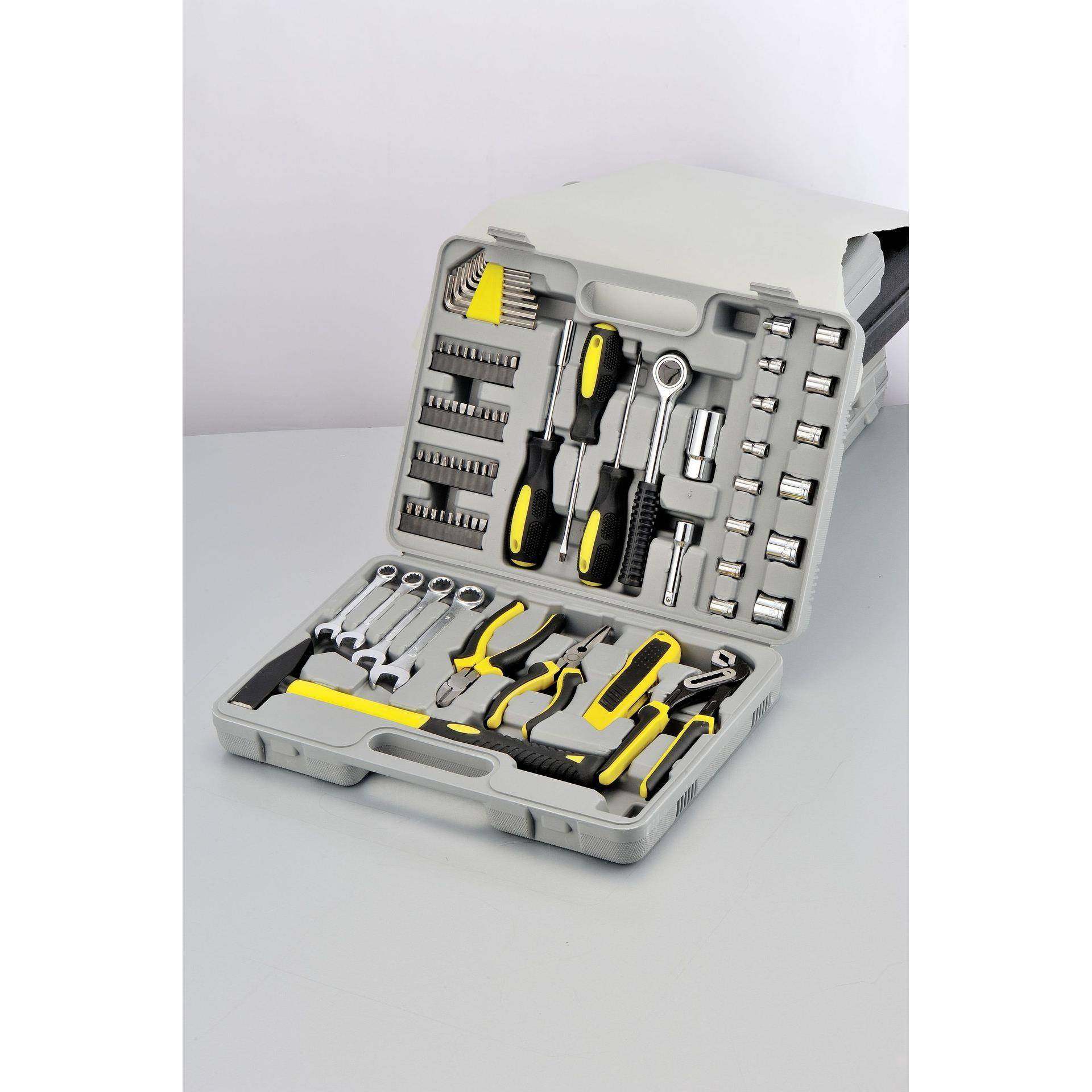 直销77件套五金工具组合套装套筒扳手批头内六角家用工具套装