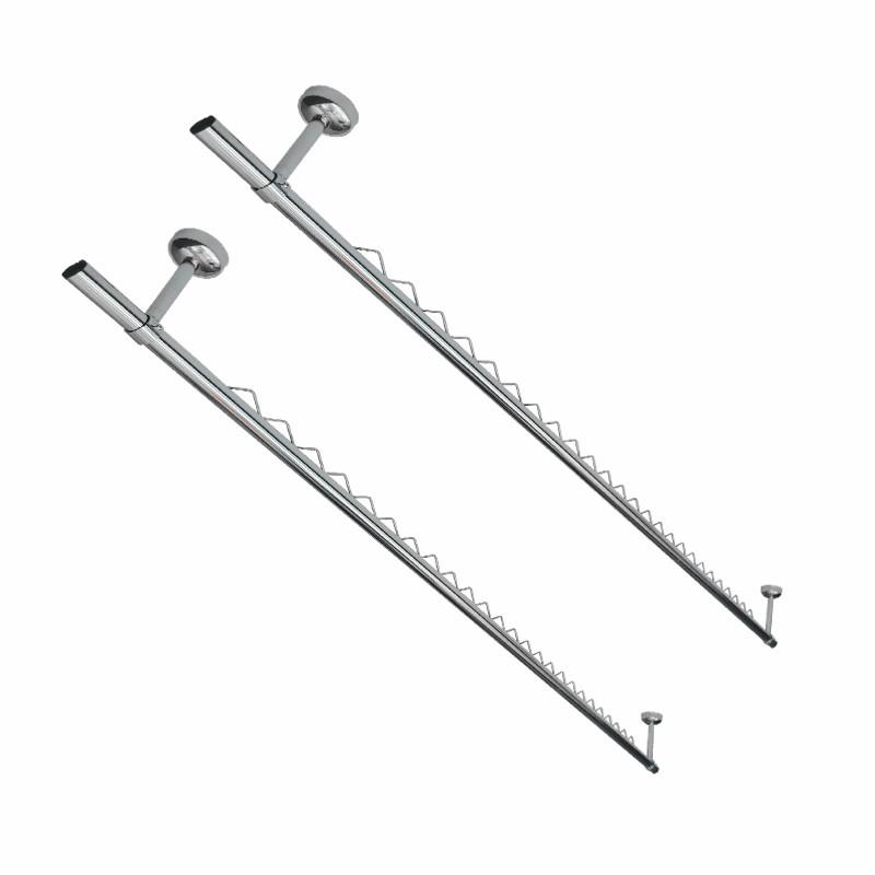 固定式晾衣杆阳台304不锈钢吊顶装波浪防风晾晒单杆挂衣管