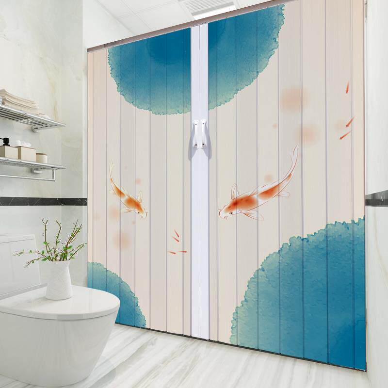 llpvc折叠门推拉门隔断卫生间开放式厨房隐形塑料简易北欧现代简