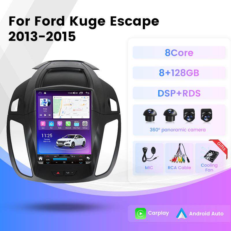 适用于13-18款福特翼虎Kuga竖屏导航安卓车载导航仪无线carplay