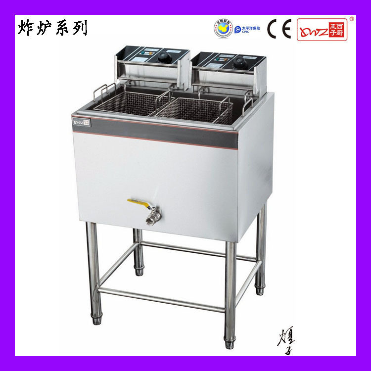 王子西厨电炸炉48L油炸锅商用DF-84立式单缸双筛电炸炉