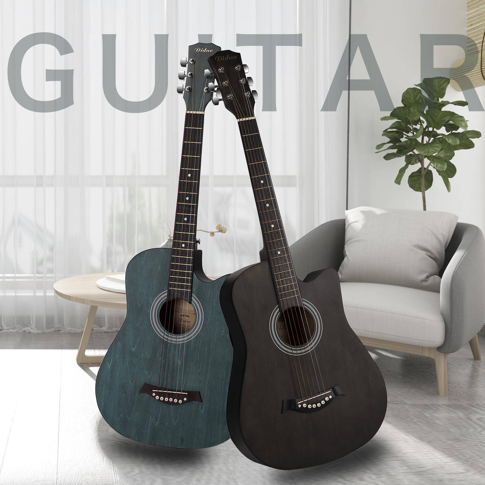 38寸缺角民谣吉他哑光D桶椴木吉他guitar入门练习琴工厂乐器