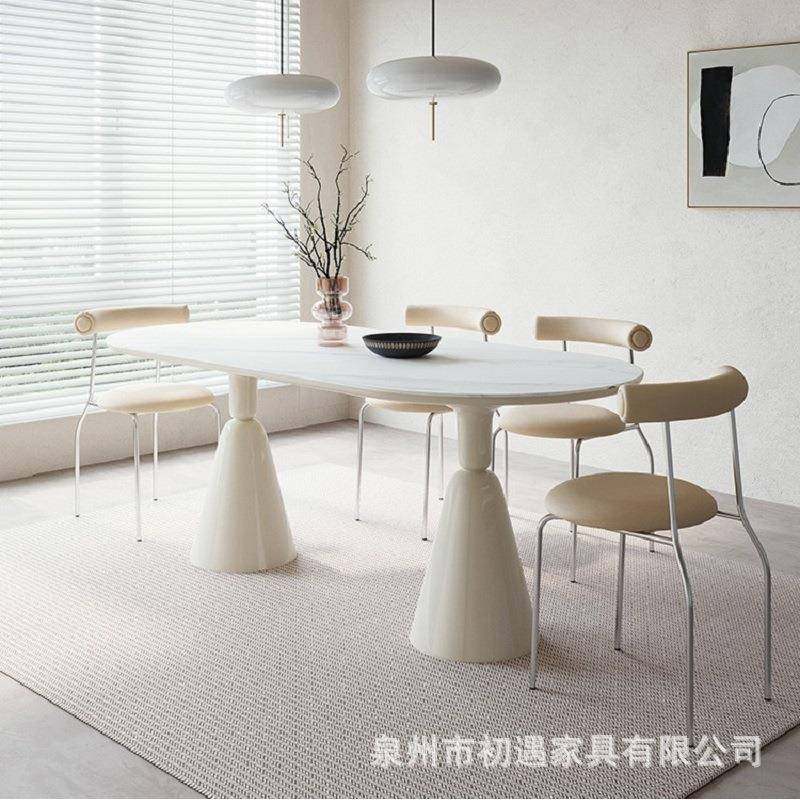 法式奶油风轻奢岩板餐桌家用网红餐桌椅小户型椭圆形圣杯餐桌饭桌,机械设备,其他机械设备,淘宝优惠券,粉丝福利购,淘宝优惠卷
