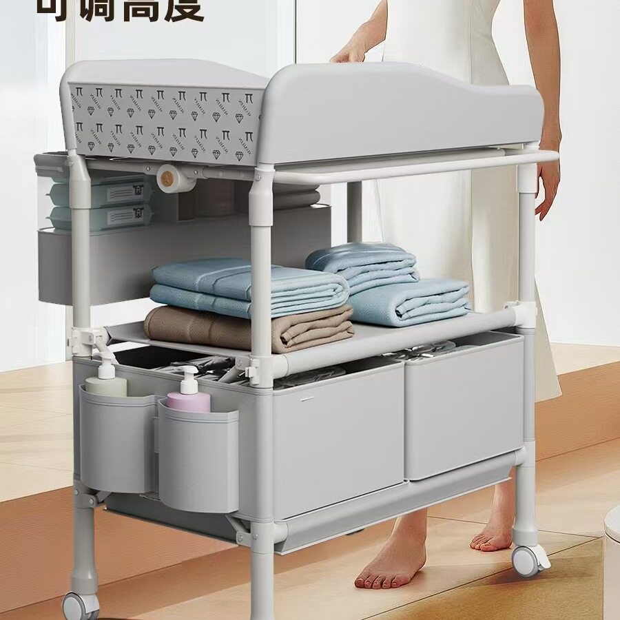 婴儿尿布台护理台宝宝换尿布可移动婴儿床新生儿多功能抚触洗澡台