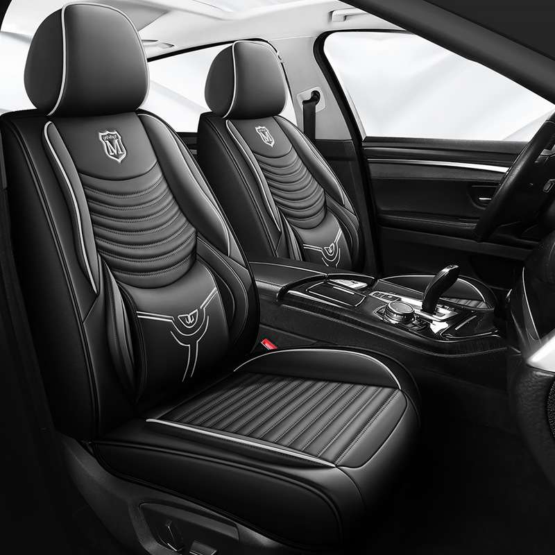 新款汽车坐垫四季通用固定腰靠全包围纳帕皮耐磨全皮座套 五座座