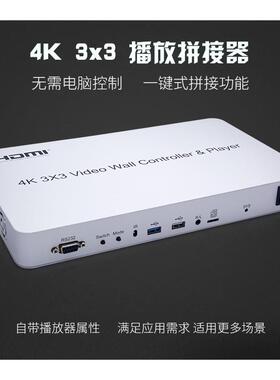 工厂直销拼接器一进9出高清多种模式合成器带USB播放RS232控制