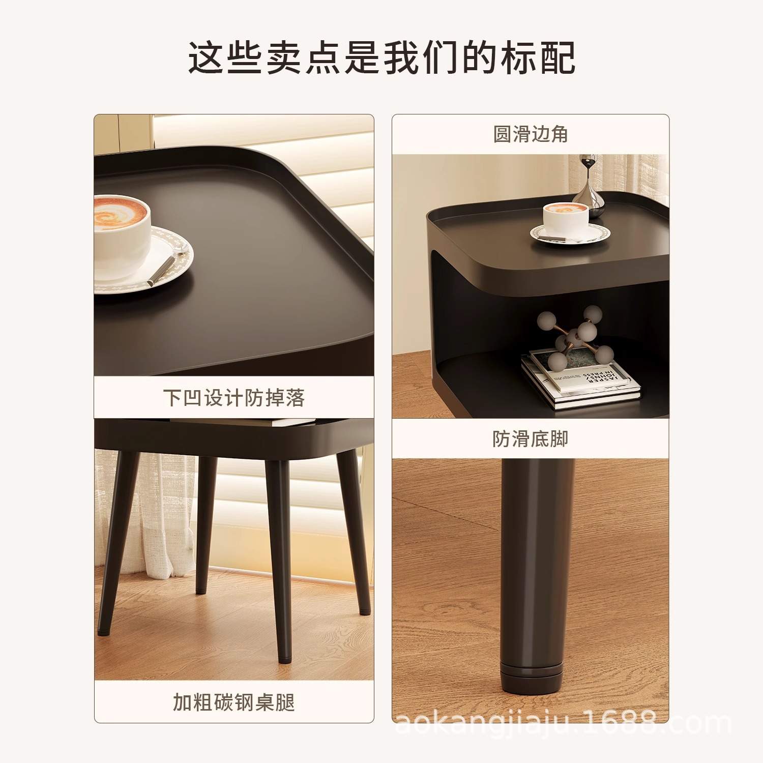 边几铁艺双层储物沙发边柜创意角几客厅小茶几卧室简约收纳床头柜