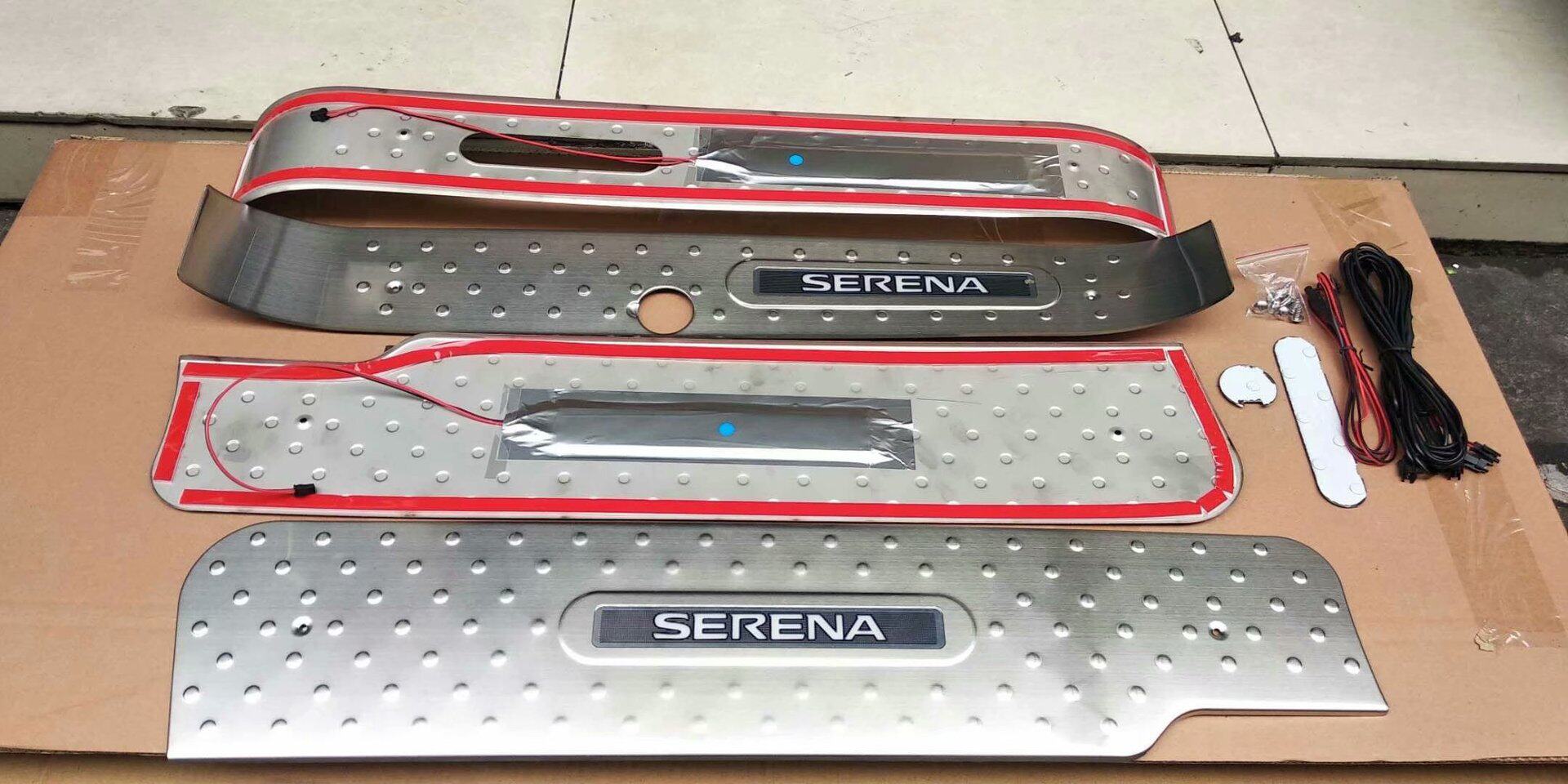 17款塞瑞纳Serena C27 不锈钢 LED迎宾踏板 带灯门槛条 脚踏板