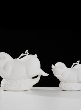 速发陶瓷十二生肖陶瓷猪摆件诸事顺利富贵猪家居玄关饰品摆设商务