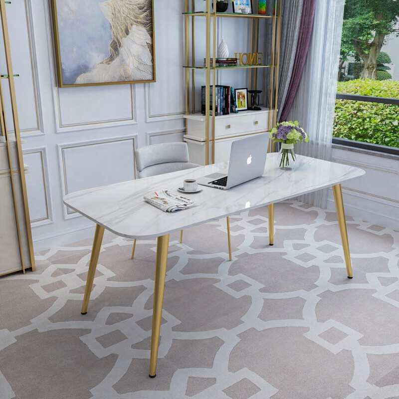 北欧大理石电脑桌椅组合 家用卧室写字书桌 工作室酒店单人电脑桌