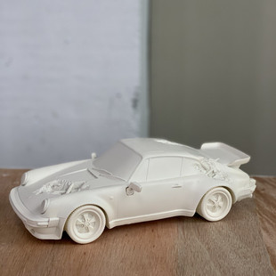 北欧现代样板房侵蚀结晶艺术小汽车雕塑模型摆件家居饰品