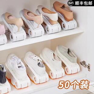 架分层放鞋 50鞋 柜折叠鞋 托鞋 拖支架省空间 子收纳可调节双层鞋