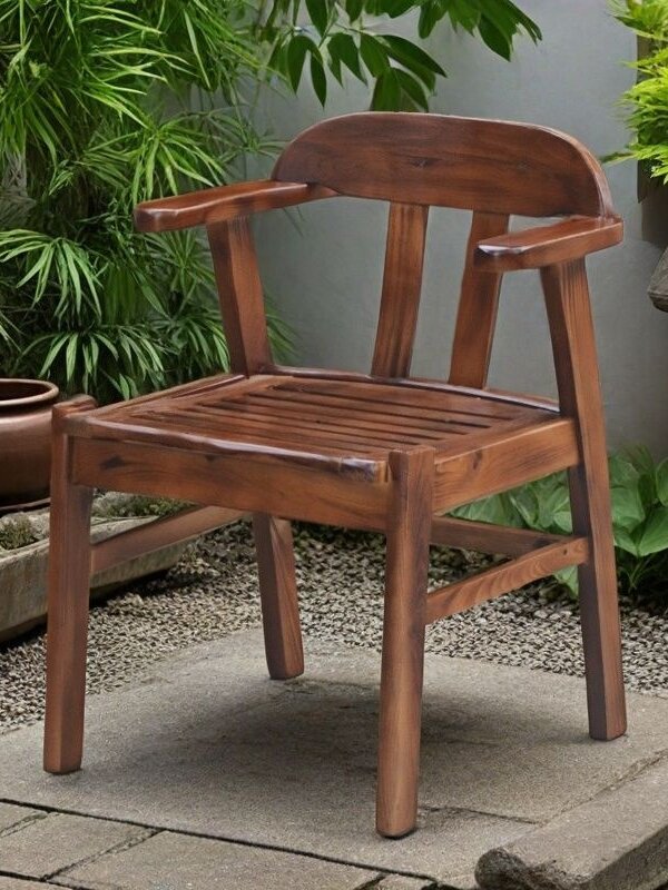 实木餐椅阳台休闲喝茶桌椅电脑椅护手靠背椅子酒店家用圈椅办公椅