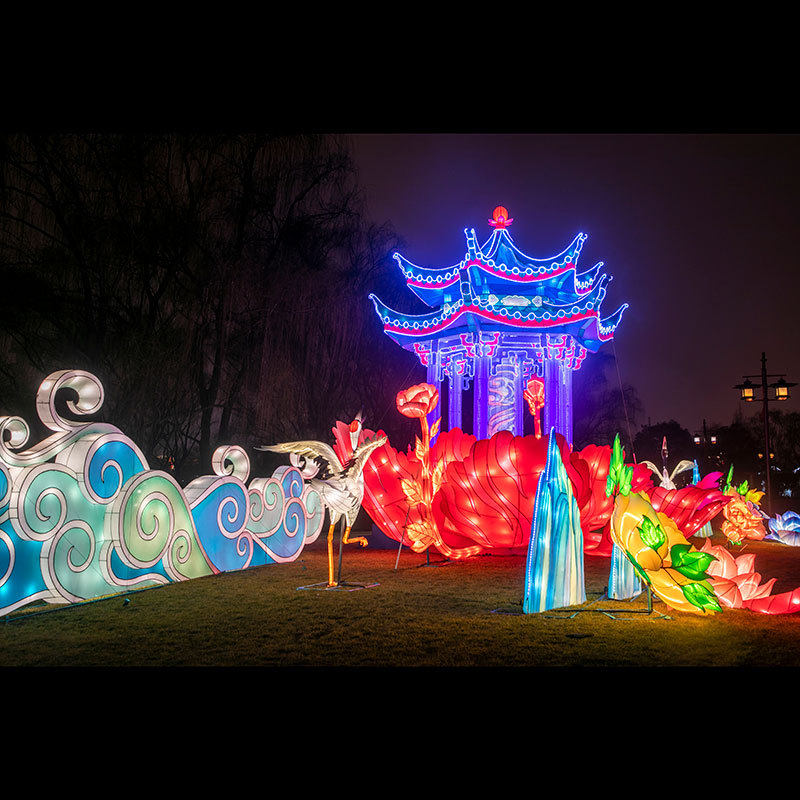 自贡大型中国风花灯春节元宵景区布置景观灯不夜城夜景装饰氛围灯