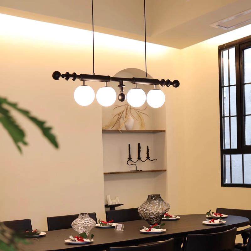 法式中古风吊灯客厅大灯卧室主灯美式胡桃木复古南洋餐厅魔豆灯具