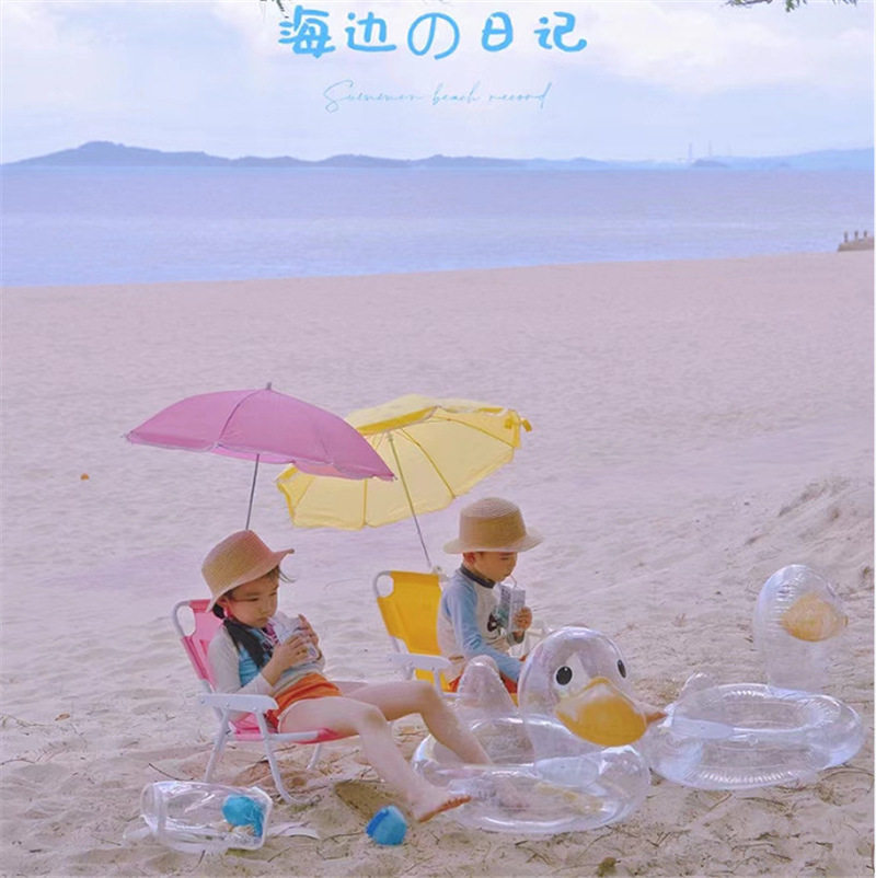 儿童沙滩椅户外便捷折叠椅靠背椅简约遮阳伞海边宝宝拍照座椅凳子