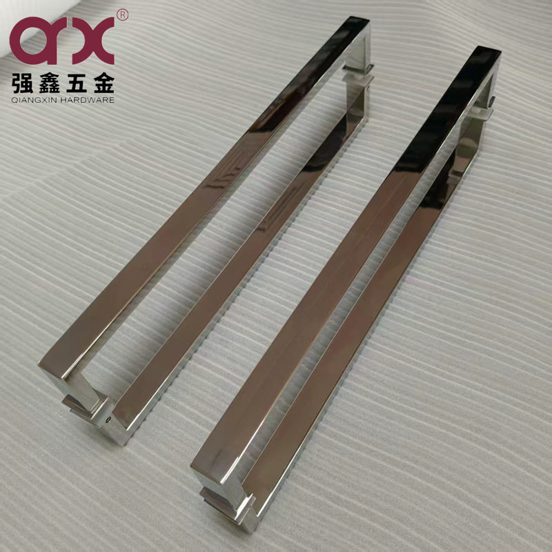 简约方管不锈钢门拉手酒店会所玻璃门把手蚀刻花纹电镀不锈钢拉手