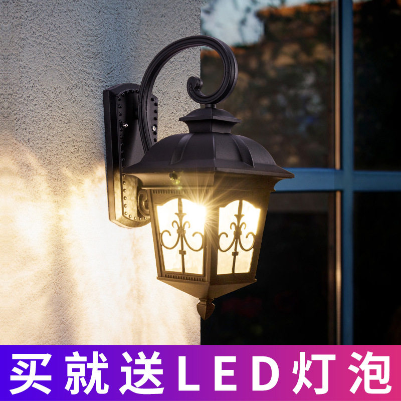 户外壁灯美式田园外墙壁灯家用庭院灯欧式室外别墅防水阳台壁灯