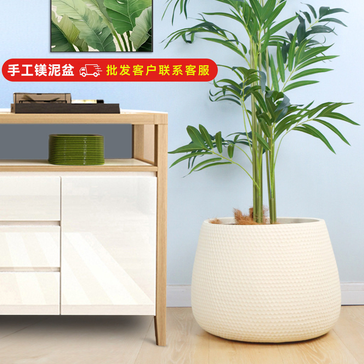 大型轻奢蜂巢花盆镁泥透气花盆现代简约北欧花器阳台室内摆件装饰