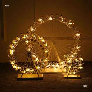复古铁艺摩天轮创意家居客厅桌面装饰摆件直播间柜台橱窗工艺摆件