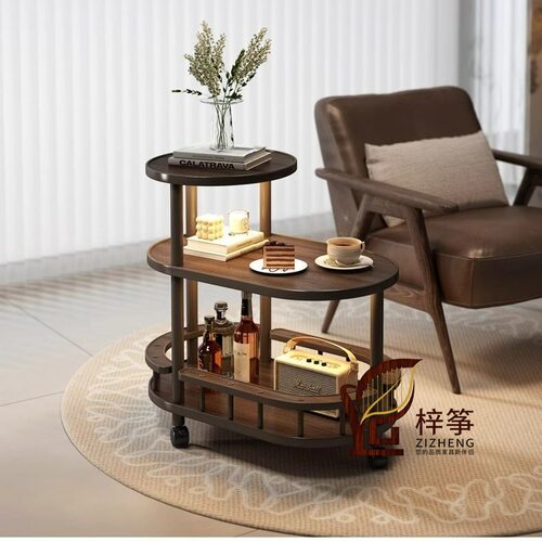 移动边几茶几沙发边带轮茶桌置物架客厅家用简易角几小推车小桌子