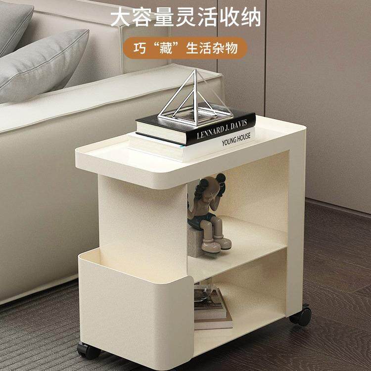 轻奢客厅可移动小推车铁艺家用沙发边几电脑桌旁小收纳置物架床边