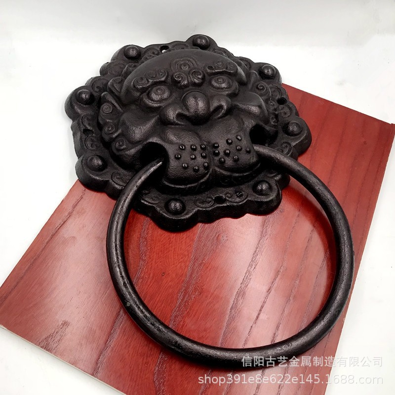 大门铁艺提手铸铁兽头门环四合院拉手狮子头把手防盗门门把手柜门