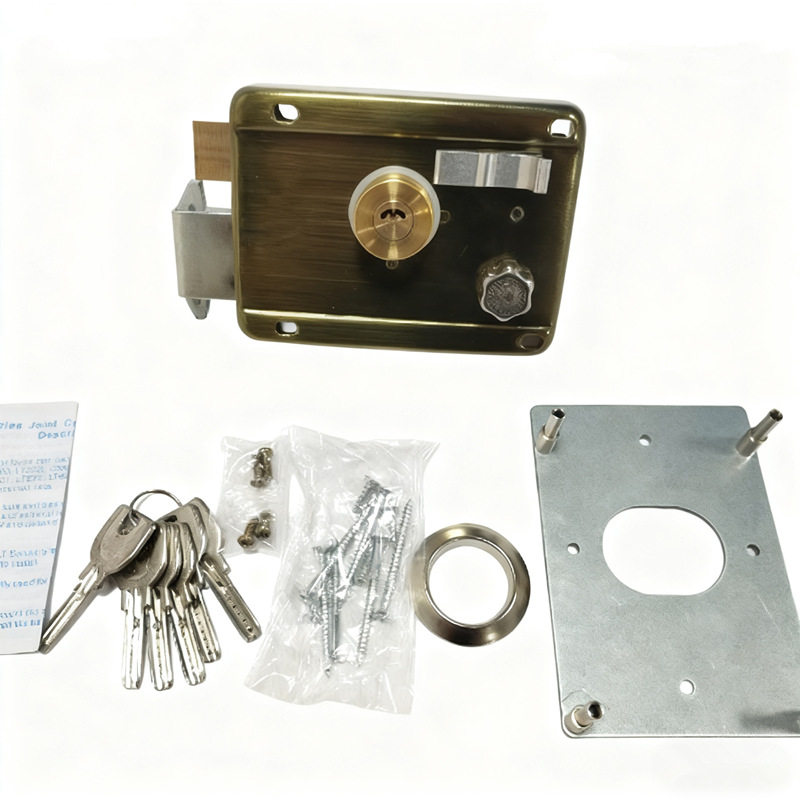 311外装门锁储藏室牛头锁月牙锁机械弹子大门锁现代简约防盗门锁