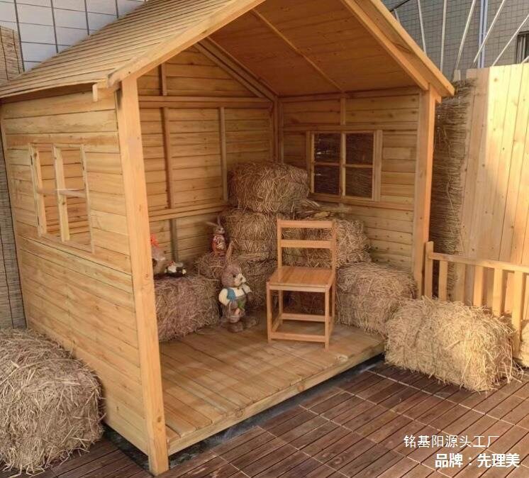 L小木屋组装木屋别墅庭院小房子亭户外防腐木花园碳化木攀爬组装