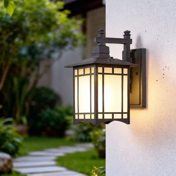 新中式壁灯太阳能庭院墙壁别墅户外大门工程LED防水楼梯壁灯