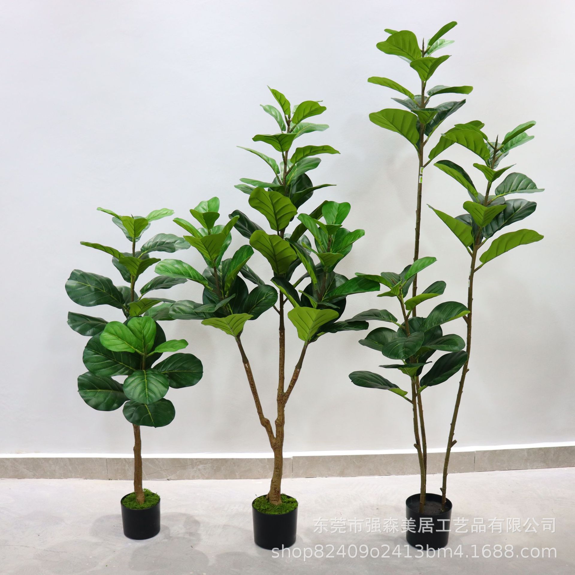 跨境仿真琴叶榕树绿植树杆可拆卸琴叶榕树叶假树装饰摆放跨境批发